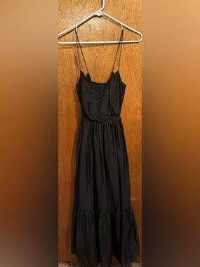 Abercrombie & Fitch Black Spaghetti-Strap Midi Dress
